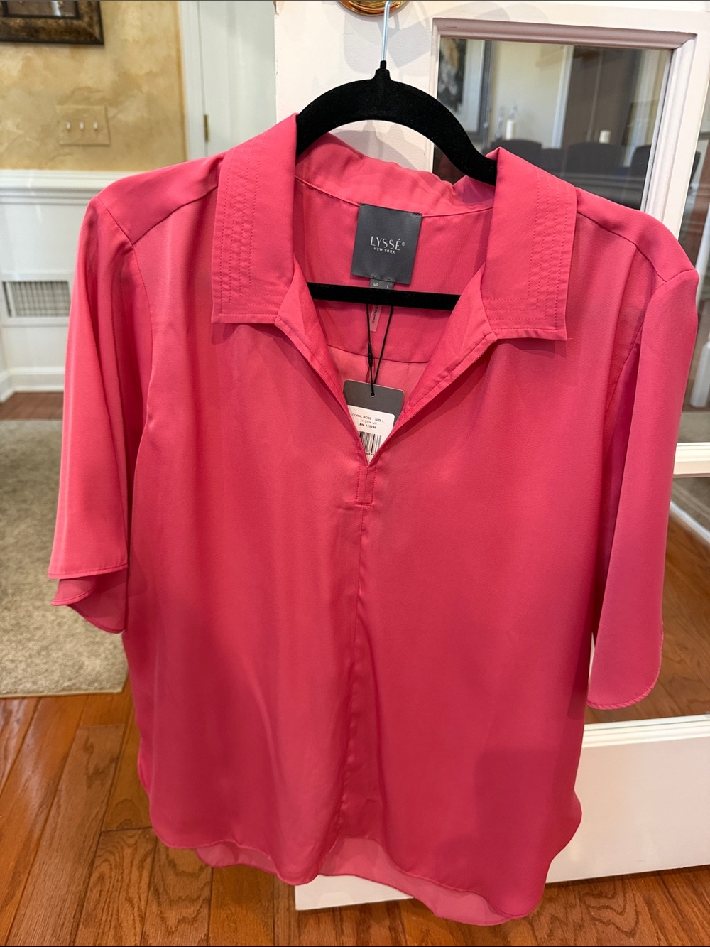 Lysse Vibrant Pink Sheer Collared Blouse